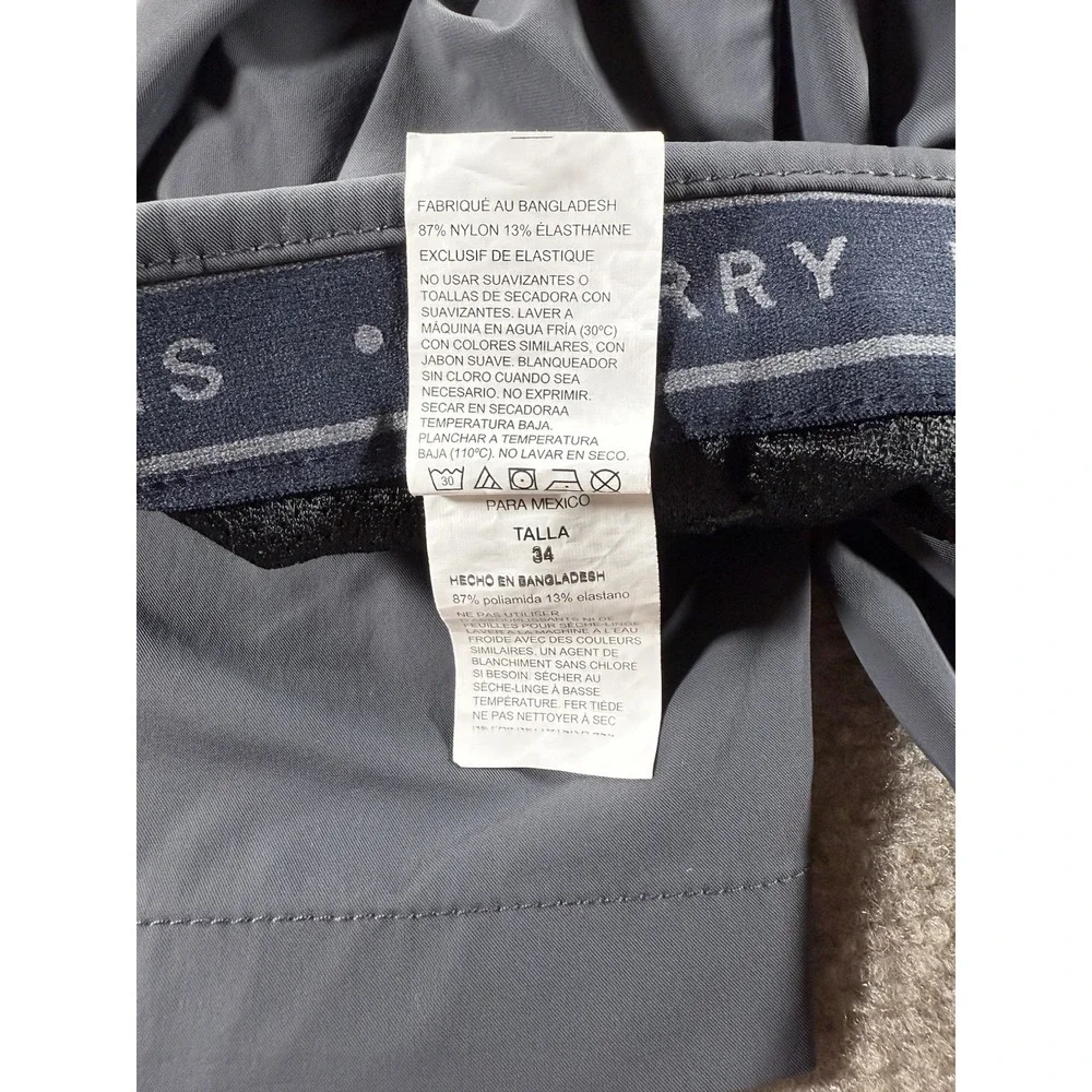 Perry Ellis‎ Men's 34 Gray Golf Shorts Stretch Nylon Blend Chino Performance Fit